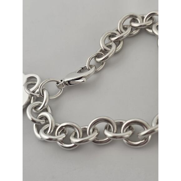 Tiffany & Co. Sterling Silver Heart Tag Chain Link Bracelet 7.75 - Picture 10 of 12